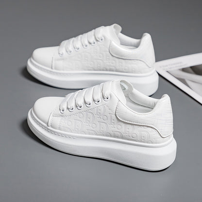 White shoes for women, Korean version Instagram for students, thick soled sports shoes for women, casual sponge cake shoes for women
