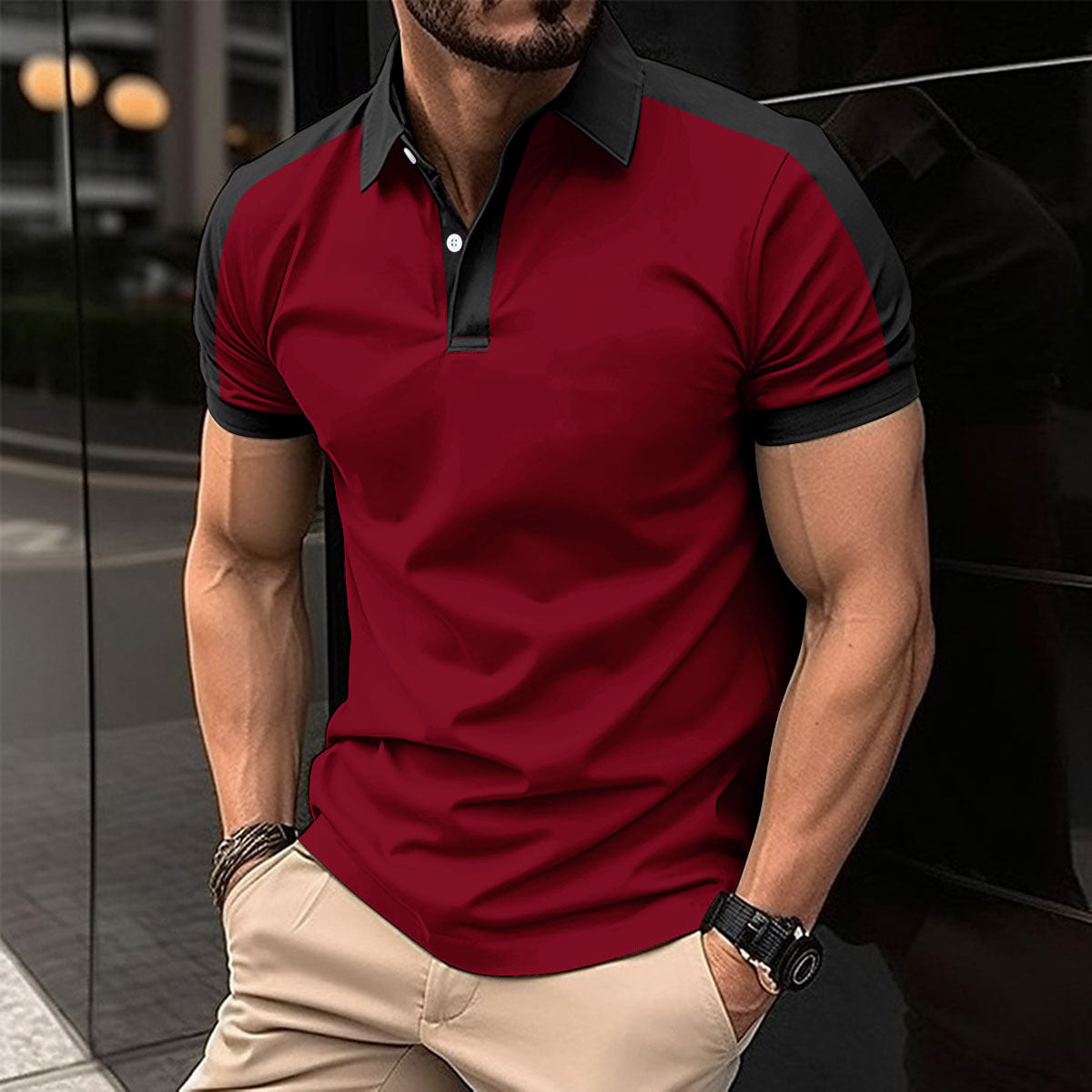 Men's Short Sleeve Business Shirt Summer Casual Polo Shirts - Alsy store