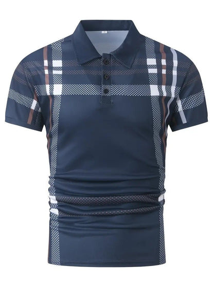 Business Plaid Slim Fit Polo Shirt - Alsy store