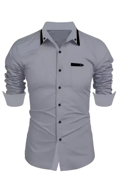 Men's Casual Fashion Business Trends Long-sleeved Shirt