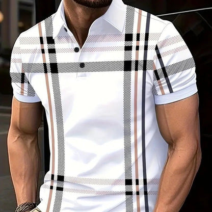 Business Plaid Slim Fit Polo Shirt - Alsy store