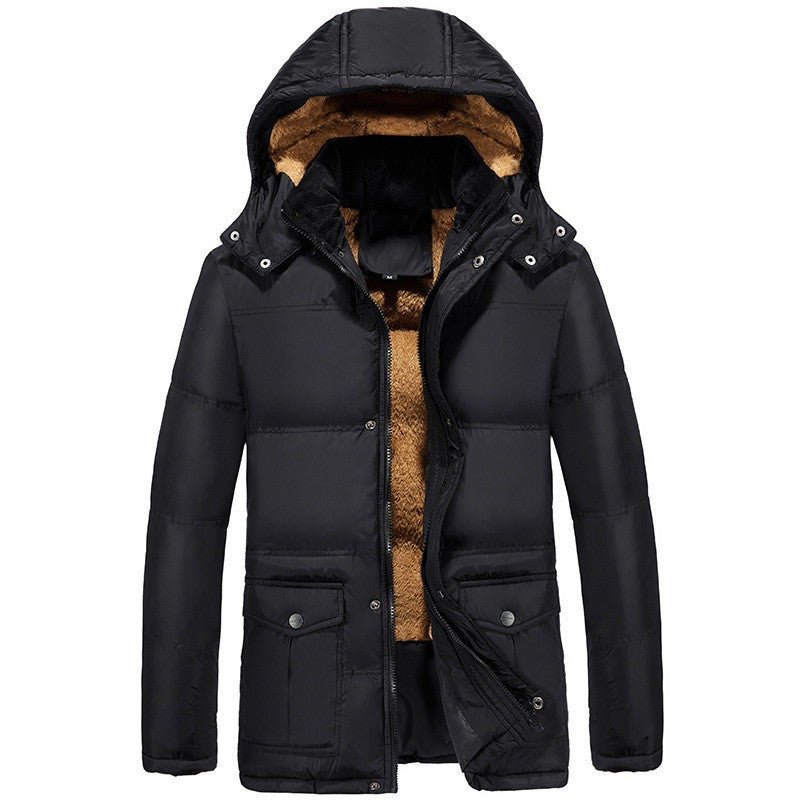 Clothing plus velvet padded jacket men winter - Alsy store