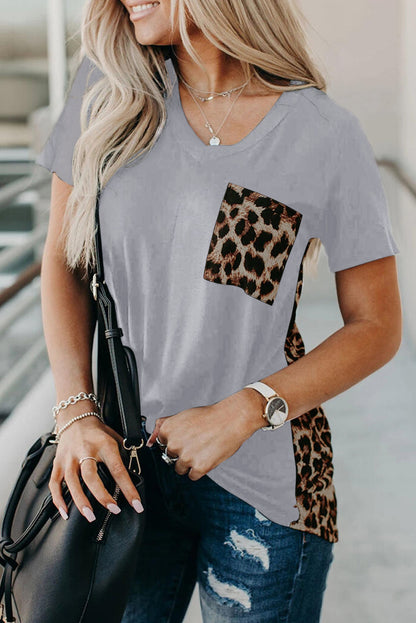 Leopard print short-sleeved T-shirt - Alsy store