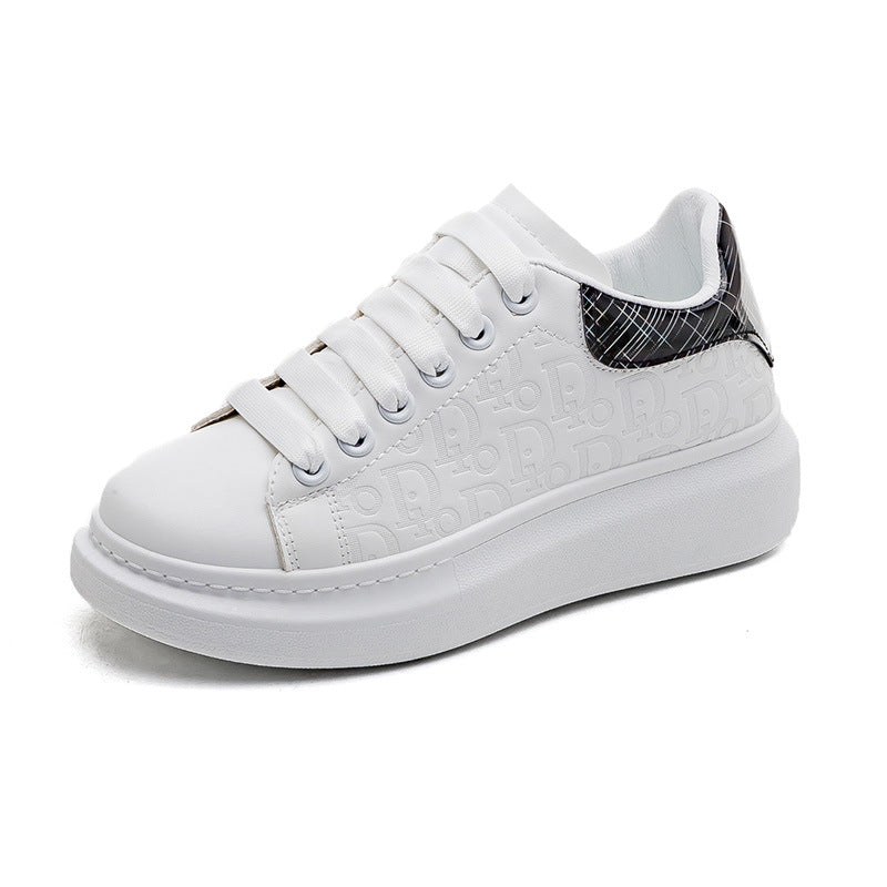 White shoes for women, Korean version Instagram for students, thick soled sports shoes for women, casual sponge cake shoes for women