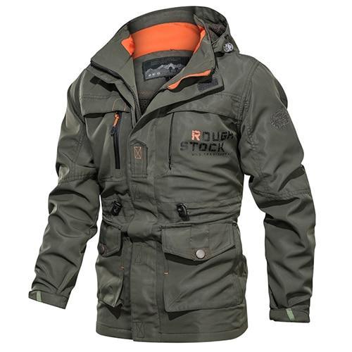 Cross-border Alsy jacket men's mid-length casual outdoor hooded plus size jacket men's jacket spring and autumn - Alsy store