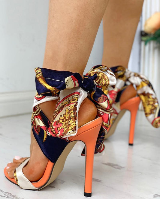 Strappy high heel sandals