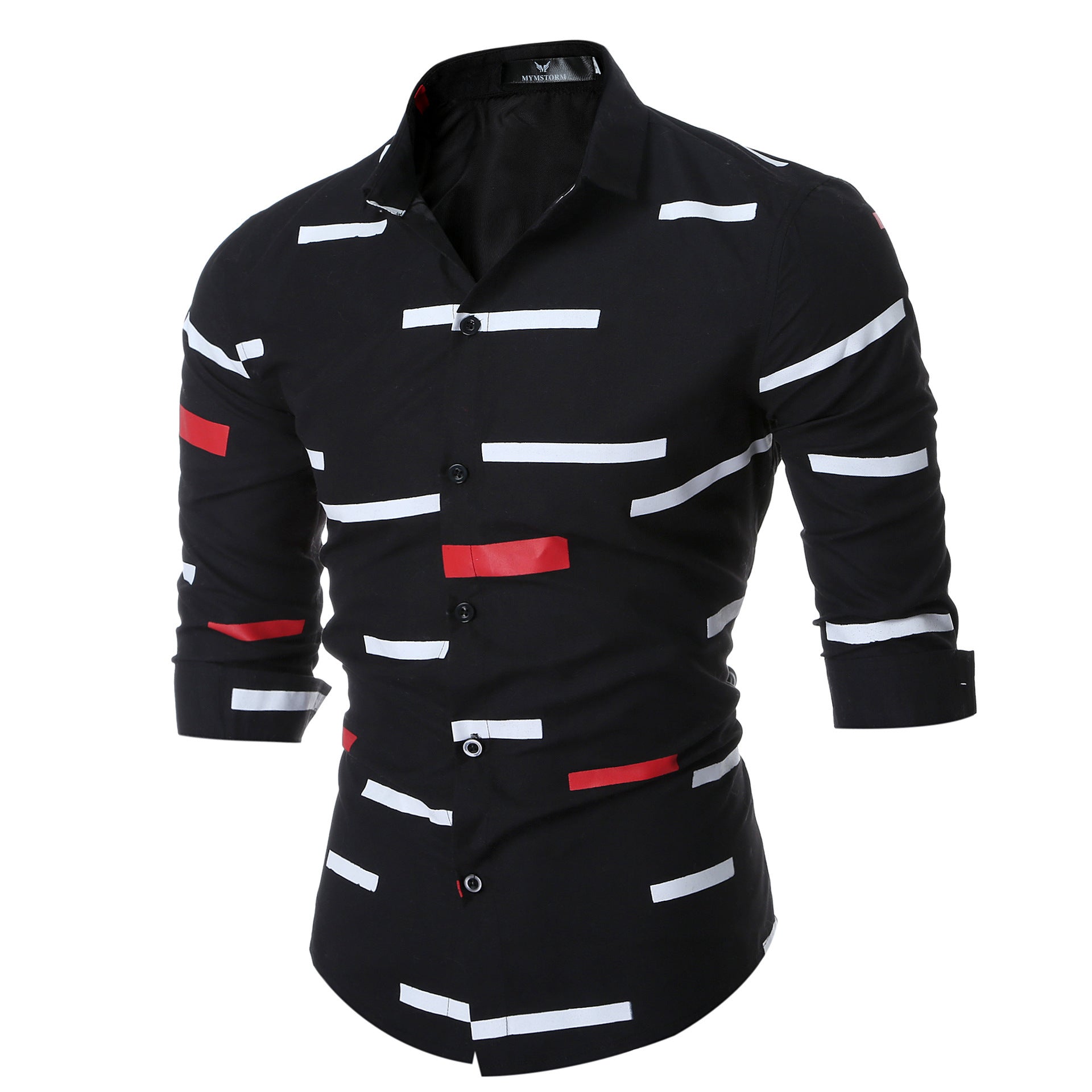 Spring Men's Geometric Printed Shirt Trendy Men Shirt Coat - Alsy store