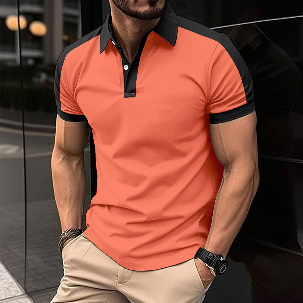 Men's Short Sleeve Business Shirt Summer Casual Polo Shirts - Alsy store