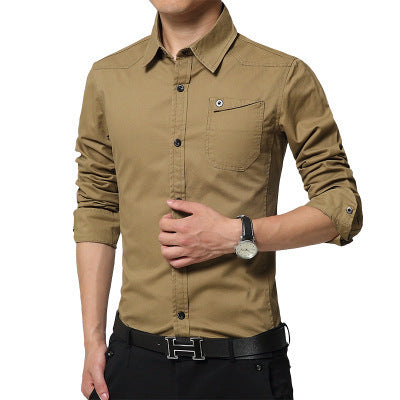 Spring Men's Shirts, Long Sleeves, Pure Cotton, Oxford Spun Shirts, Young Men's Business, Inch Inch Shirts, Korean Style - Alsy store