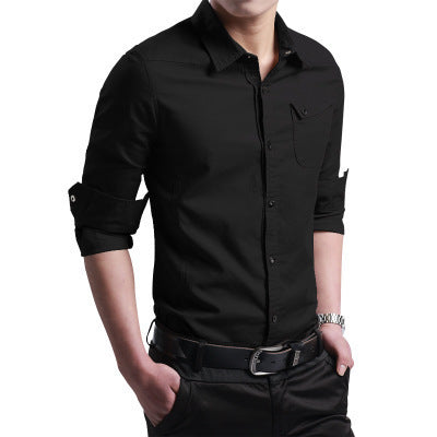 Spring Men's Shirts, Long Sleeves, Pure Cotton, Oxford Spun Shirts, Young Men's Business, Inch Inch Shirts, Korean Style - Alsy store