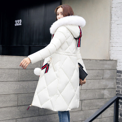 Long hooded padded down coat coat women