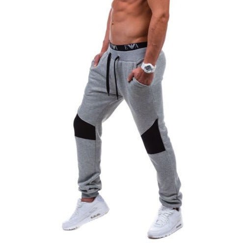 Autumn And Winter Foreign Trade New Men's Fashion Stitching Design Trousers European Size Men's Casual Sports Pants