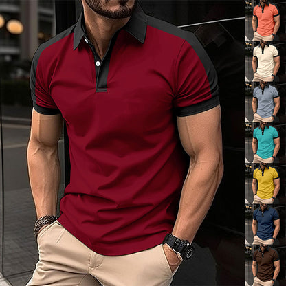 Men's Short Sleeve Business Shirt Summer Casual Polo Shirts - Alsy store