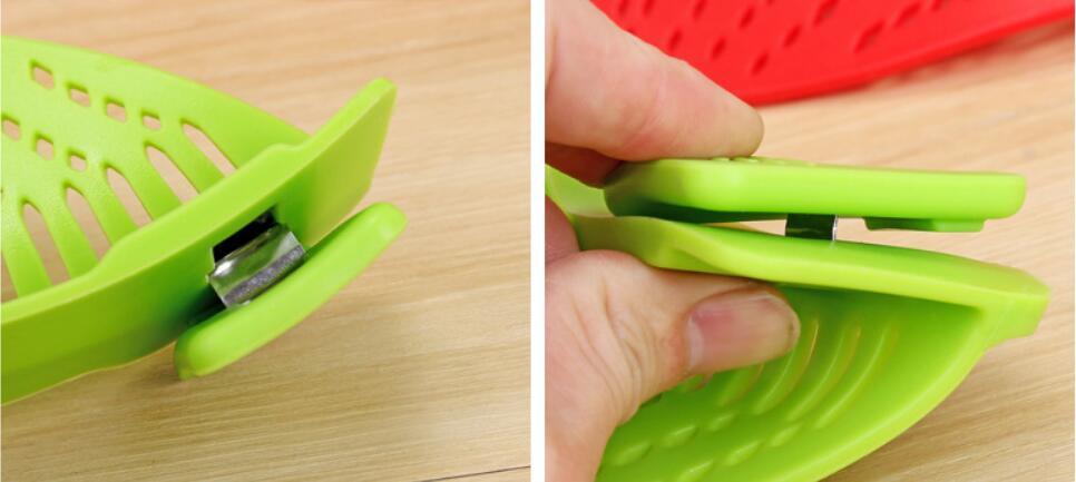 Silicone Clip-on Pot Pan Bowl Funnel Oil Strainer