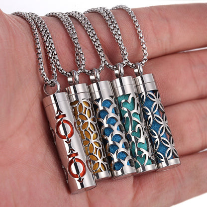 Aromatherapy Pendant Perfume Bottle Essential Oil Titanium Steel - Alsy store