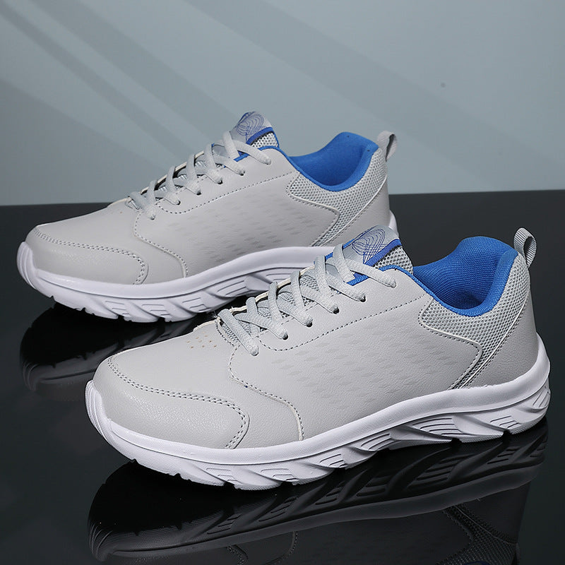 Plus Size Men's Waterproof Leather Sneakers