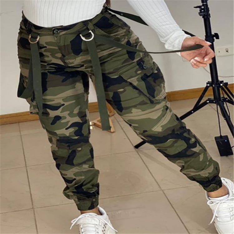 Women's New Camouflage Webbing Pencil Pants - Alsy store