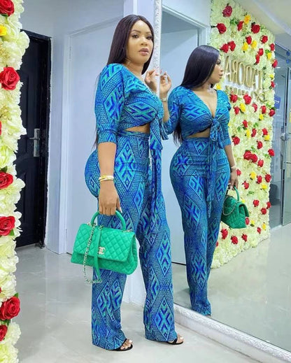 African Women Fashion Tops And Pants Set - Alsy store