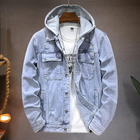 Men's Jacket Detachable Hooded Denim Jacket Men - Alsy store