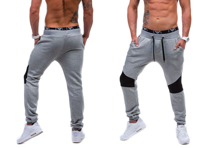 Autumn And Winter Foreign Trade New Men's Fashion Stitching Design Trousers European Size Men's Casual Sports Pants