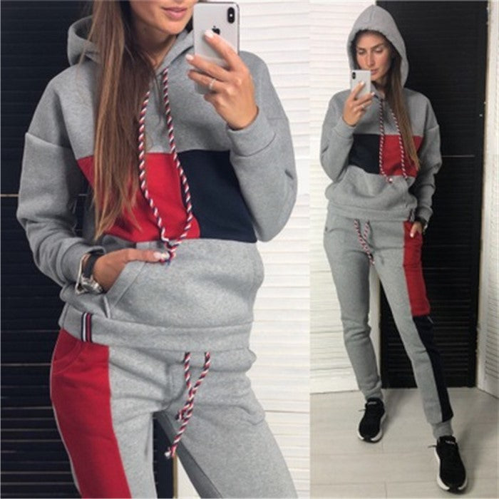 Women Autumn Causal Set Lady Two Piece Suit Tops And Pants