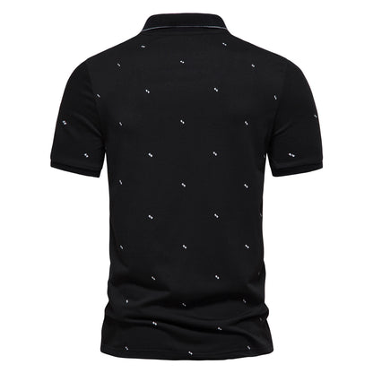 Men's Lapel Short Sleeve T-shirt Printed Casual - Alsy store