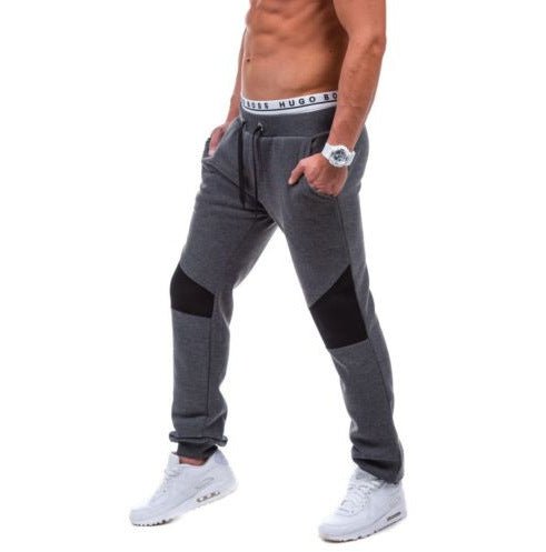 Autumn And Winter Foreign Trade New Men's Fashion Stitching Design Trousers European Size Men's Casual Sports Pants