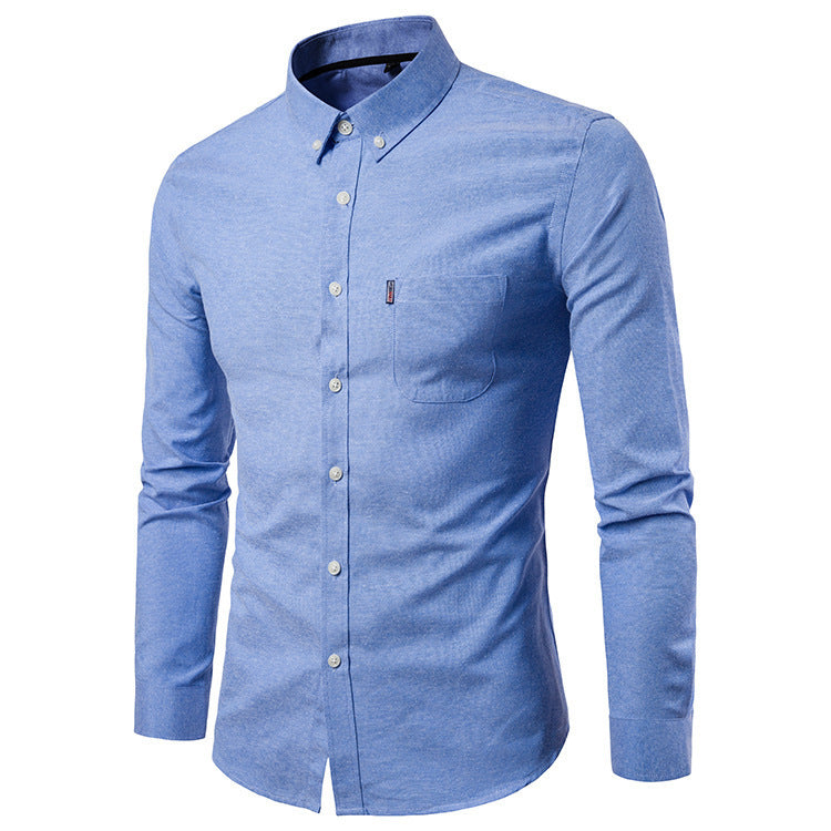 Men S Shirts Korean Men Slim Long Sleeve Dress Shirt - Alsy store