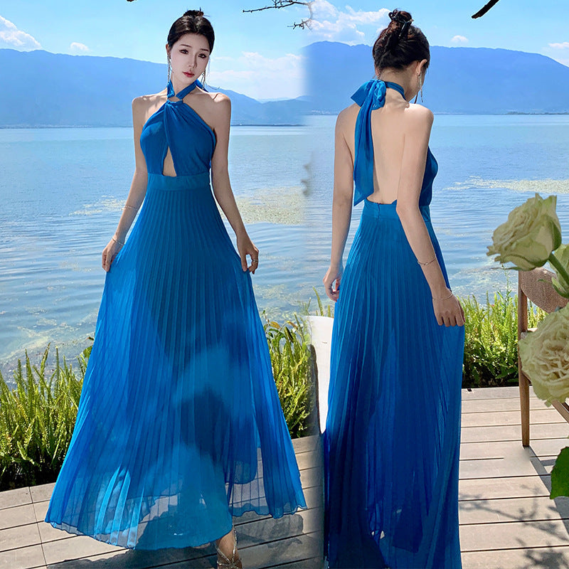 Fashion French Female Elegant Halter Dress - Alsy store