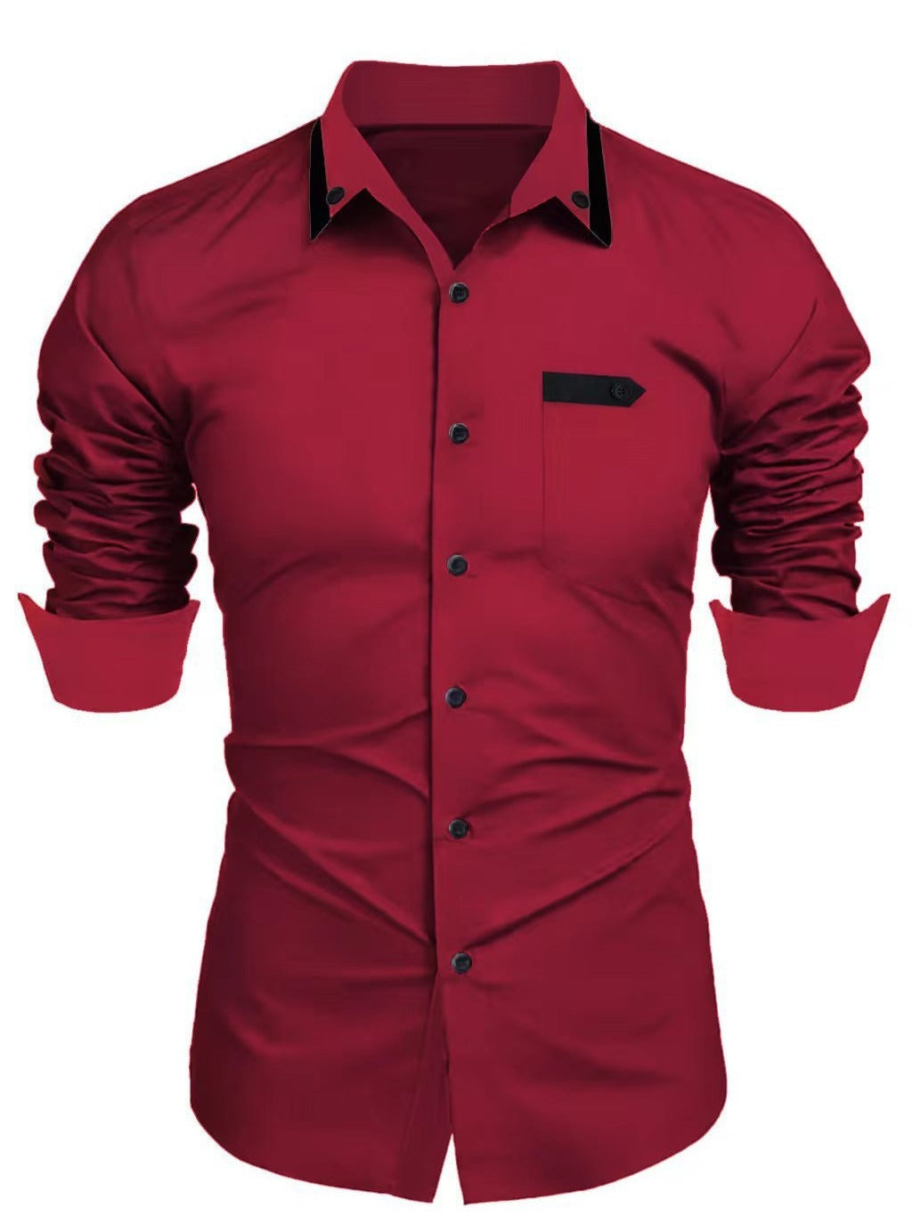 Men's Casual Fashion Business Trends Long-sleeved Shirt