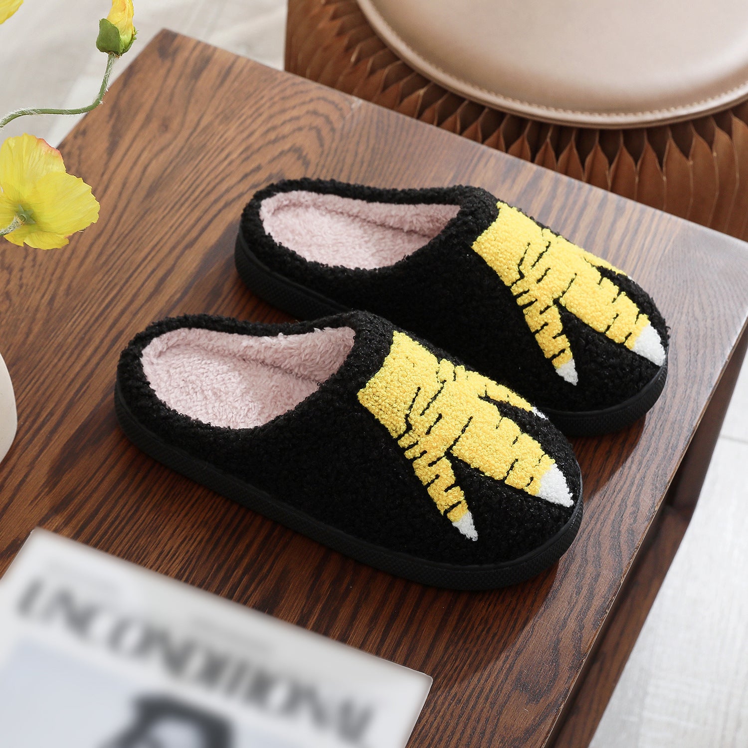 Creative Ostrich Chicken Feet Cotton Slippers Indoor Winter Plush Slippers - Alsy store