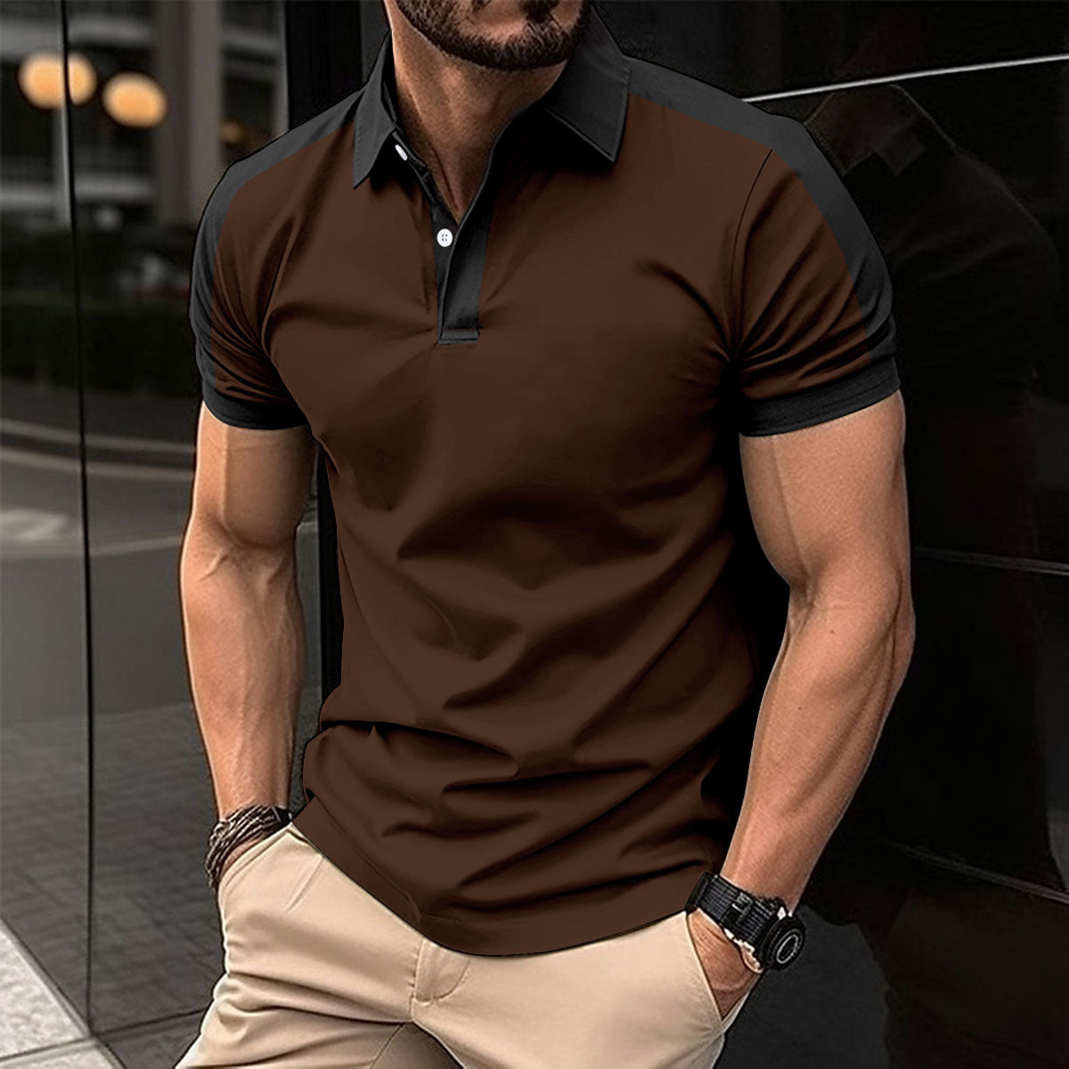 Men's Short Sleeve Business Shirt Summer Casual Polo Shirts - Alsy store