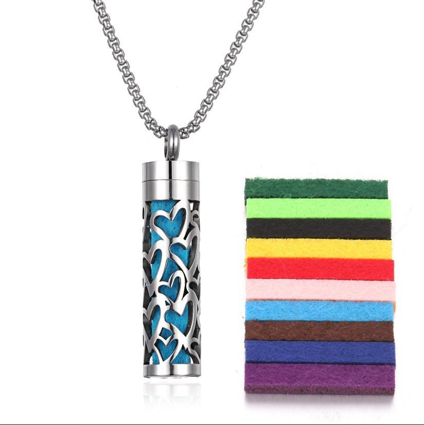 Aromatherapy Pendant Perfume Bottle Essential Oil Titanium Steel - Alsy store