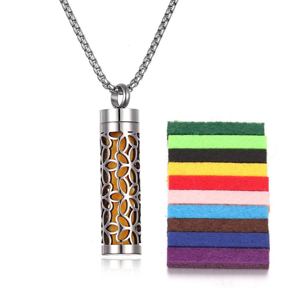 Aromatherapy Pendant Perfume Bottle Essential Oil Titanium Steel - Alsy store