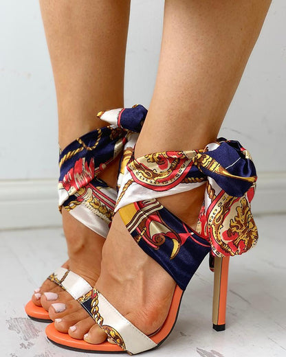 Strappy high heel sandals