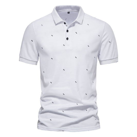 Men's Lapel Short Sleeve T-shirt Printed Casual - Alsy store