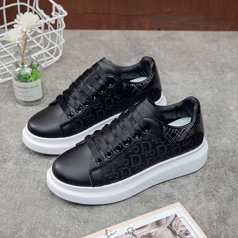White shoes for women, Korean version Instagram for students, thick soled sports shoes for women, casual sponge cake shoes for women