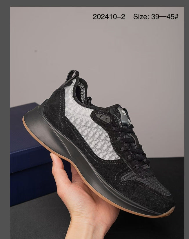 Cross-Border European Station B25 Printed Letter Cd Patchwork Low-Top Breathable Lace-Up Trendy Casual Shoes Trendy Men's Shoes Alsy store