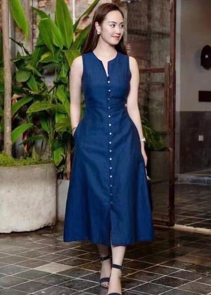 Amazon Cross-Border 2022 Summer New Fashion Elegant Dress Slimming Look Solid Color Skirt Wholesale Alsy store