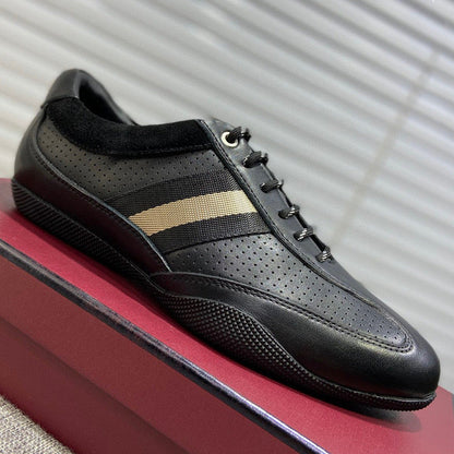 European High-End Trendy Men's Shoes, Big-Name Men's Leather Lace-Up Sports Casual Shoes, Breathable Genuine Leather Sneakers Alsy store