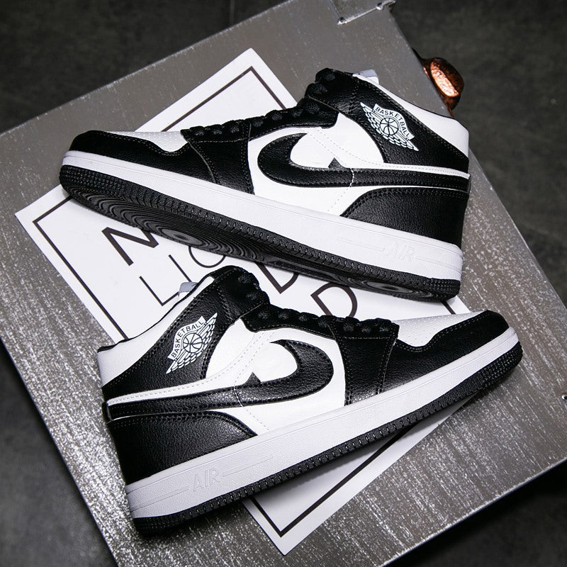 AJ Spring Couple Genuine aj1 Black and White Panda Putian Shoes High-top Air Force One Men's Shoes Basketball Sports Board Shoes Alsy store