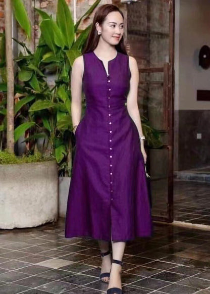 Amazon Cross-Border 2022 Summer New Fashion Elegant Dress Slimming Look Solid Color Skirt Wholesale Alsy store