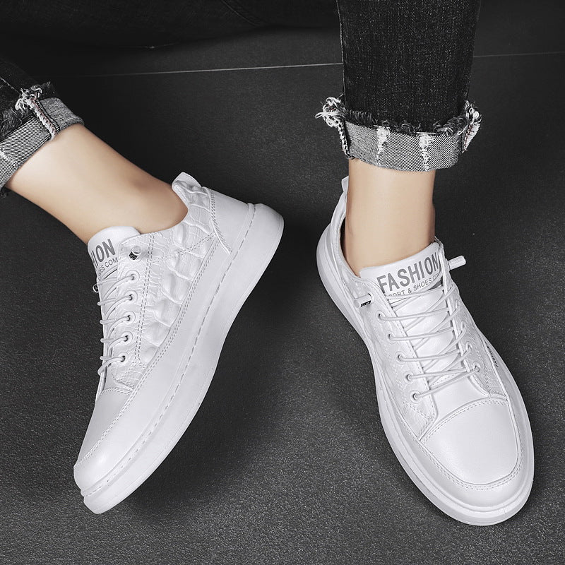 2024 Spring New Europe Station Live Men's Shoes Fashion Casual Board Shoes Autumn Trendy Shoes Round Head White Shoes Alsy store