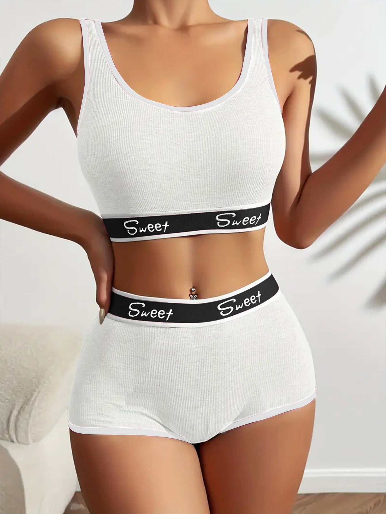 Workout Underwear Cotton Wide-brimmed Letters Sports Underwear Suit - Alsy store