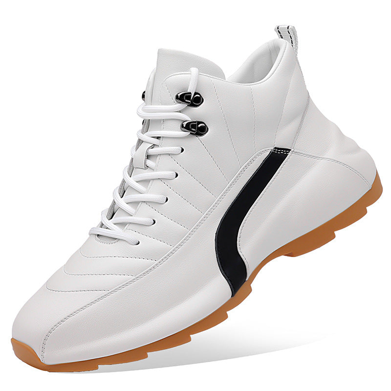 Alsy Celebrity Popular Cowhide Men's Shoes, Fashionable and Versatile Sports Velvet Sneakers, Trendyy High-Top Casual Shoes Alsy store