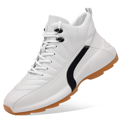 Alsy Celebrity Popular Cowhide Men's Shoes, Fashionable and Versatile Sports Velvet Sneakers, Trendyy High-Top Casual Shoes Alsy store