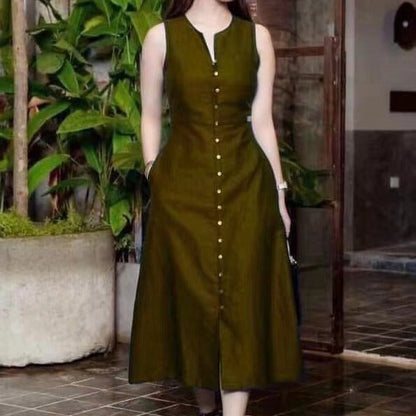 Amazon Cross-Border 2022 Summer New Fashion Elegant Dress Slimming Look Solid Color Skirt Wholesale Alsy store