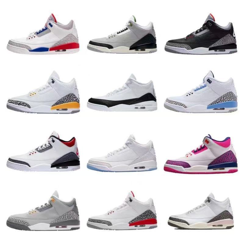 European Station Cross-Border Aj3 Men's and Women's Basketball Shoes Fujiwara Hao White Cement Black Warrior Beika Blue Joe 3 Sports and Casual Shoes Alsy store