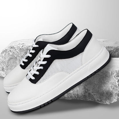 European and American Cross-Border New High-End Sports Shoes for Men, Genuine Leather Breathable Mesh Sneakers, Trendy and Fashionable Hot-Selling Casual Men's Shoes Alsy store