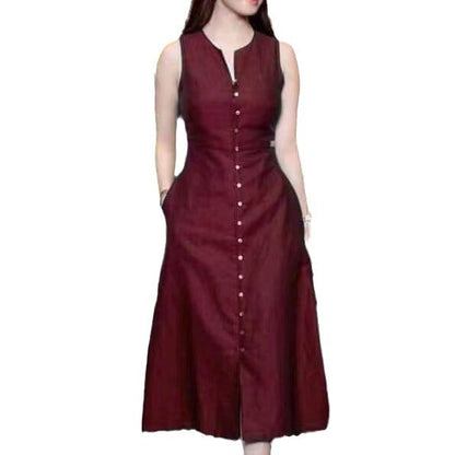 Amazon Cross-Border 2022 Summer New Fashion Elegant Dress Slimming Look Solid Color Skirt Wholesale Alsy store